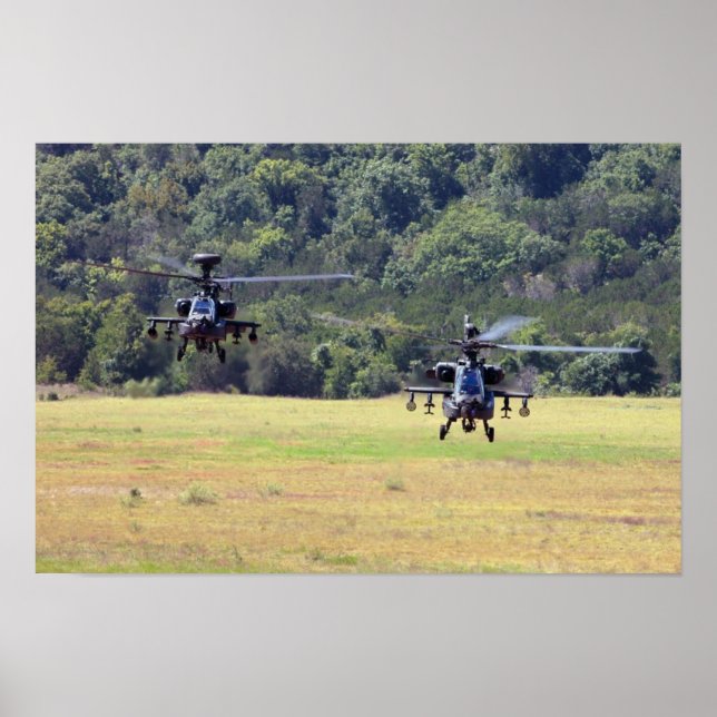 Två AH-64D Apache-helikoptrar Poster (Framsidan)
