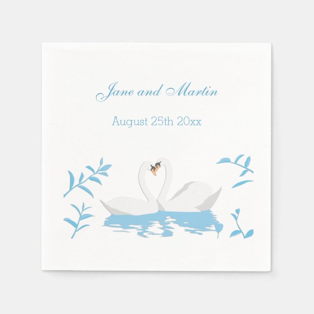 Två älskande svanar pappersservett (Framsidan)