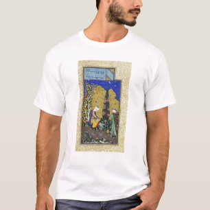 Två älskare i en blommarfruktträdgård t-shirt