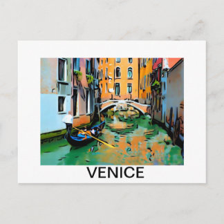 Två älskare i Venedig, Italien gondola. Vykort
