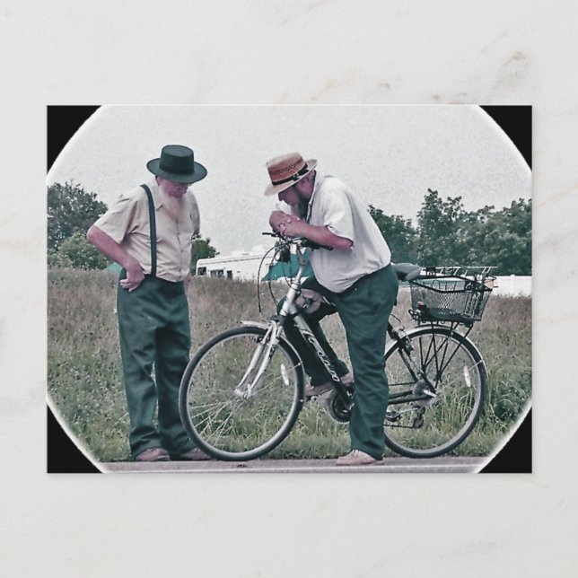 Två Amishmen Pondering Postcard Vykort (Framsida)