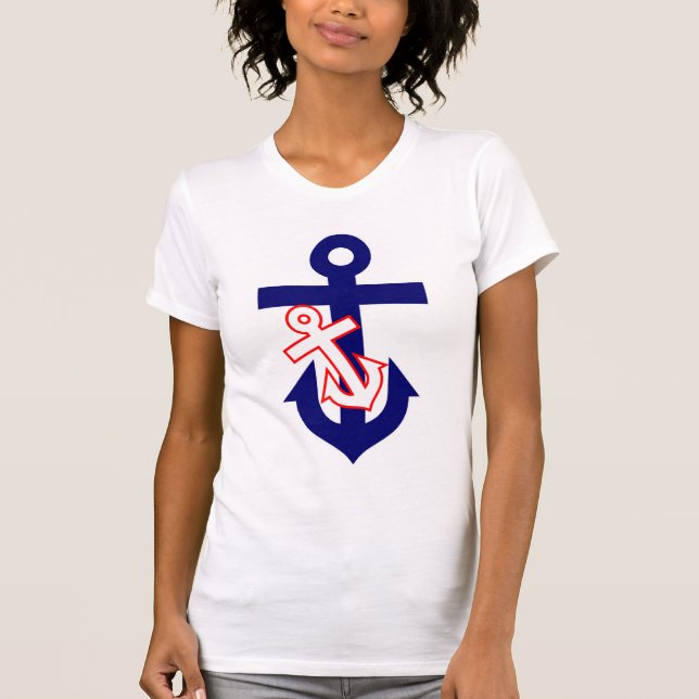 Två Anchors Women's Tee (Framsida)