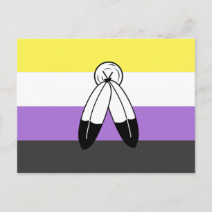 Två-Ande Icke-Binär Prideflagga Vykort