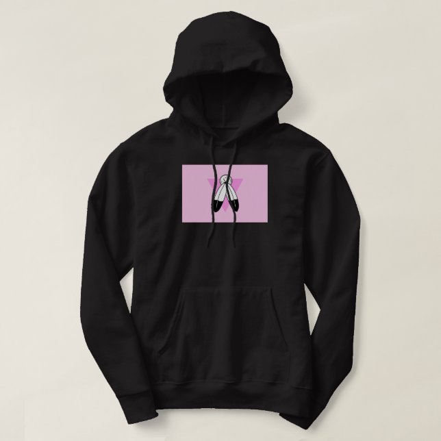 Två-Ande Rosa Triangel Flagga Hoodie (Design framsida)