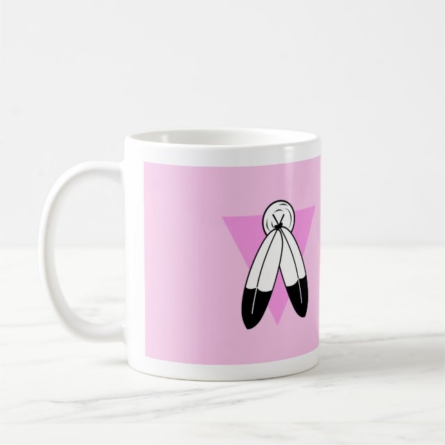 Två-Ande Rosa Triangel Flagga Kaffemugg (Vänster)