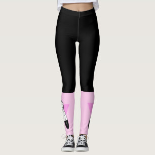Två-Ande Rosa Triangel Flagga Leggings