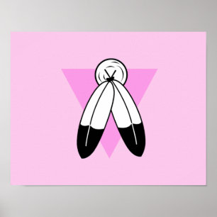 Två-Ande Rosa Triangel Flagga Poster