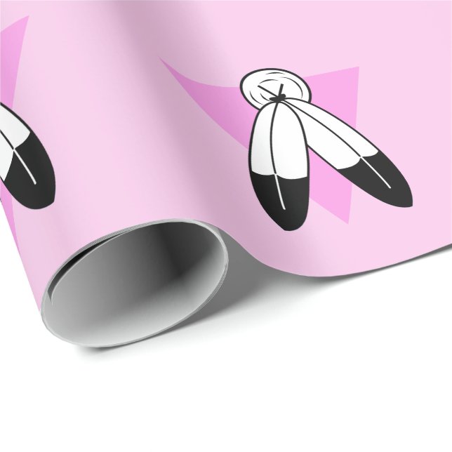 Två-Ande Rosa Triangel Flagga Presentpapper (Rullad Hörn)