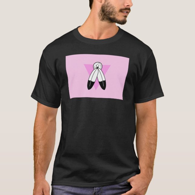 Två-Ande Rosa Triangel Flagga T Shirt (Framsida)