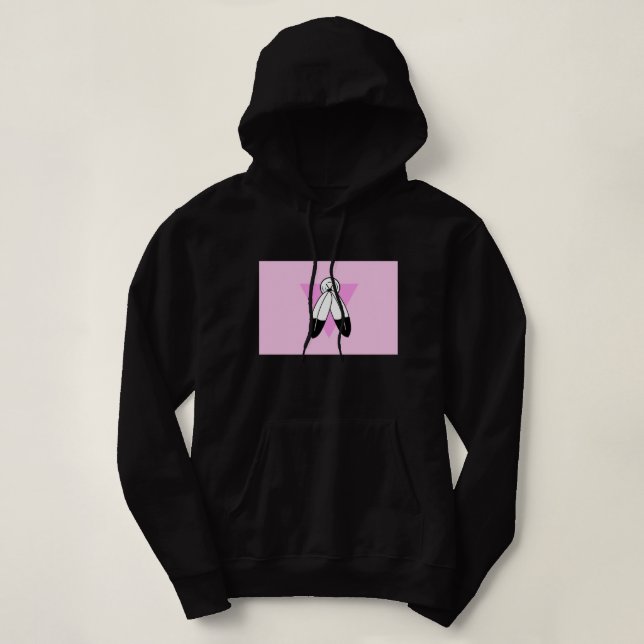 Två-Ande Rosa Triangel Flagga T Shirt (Design framsida)