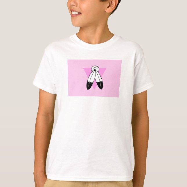 Två-Ande Rosa Triangel Flagga T Shirt (Framsida)