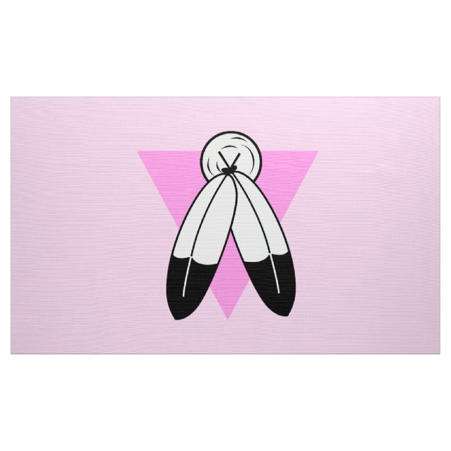 Två-Ande Rosa Triangel Flagga Tyg (Yard)
