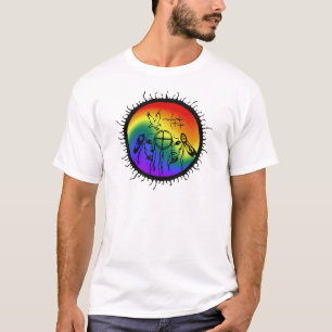 Två-Anden regnbågen virvlar runt design Tee