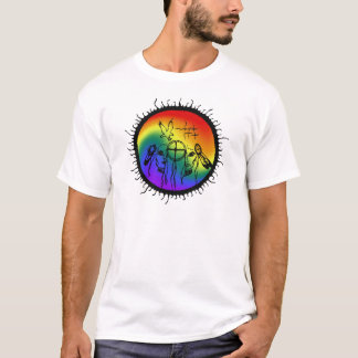 Två-Anden regnbågen virvlar runt design Tee