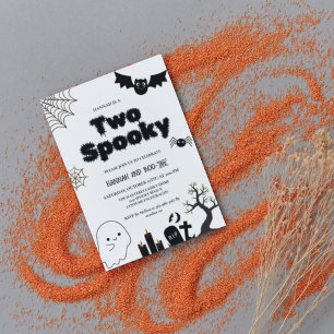 Två andra födelsedagsfesten av talet Halloween Inbjudningar