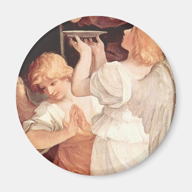 Två Änglar, Guido Reni Christian Baroque Fine Art Magnet (Framsidan)