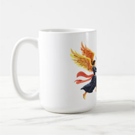 Två änglar med stora svärd med öppna vingar kaffemugg