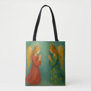 Två Änglar Praying Tote Bag Tygkasse