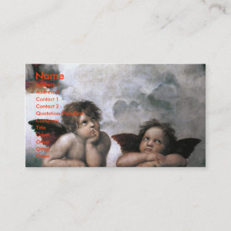 Två Änglar, Raphael Vintage Fine Art Visitkort