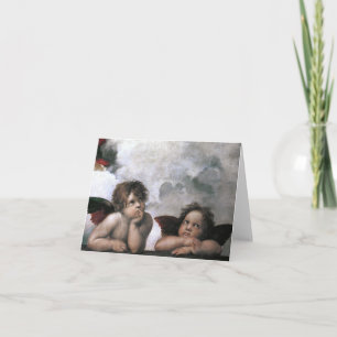 Två änglar, Raphael-vintagekonst Helgkort