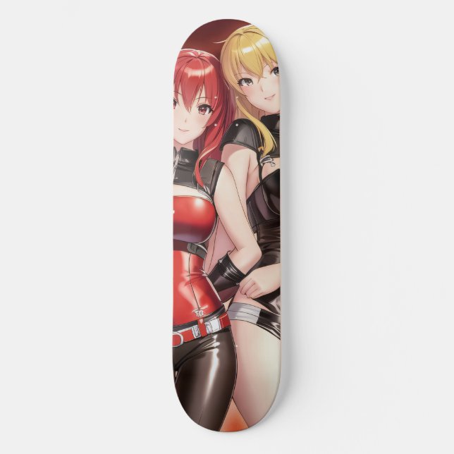 Två Anime Girls Mini Skateboard Bräda 18,5 Cm (Framsida)