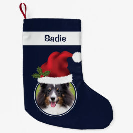 Två Anpassningsbars fotomallar med tomtakter på bl Liten Julstrumpa