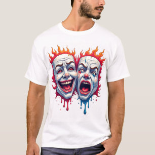 Två Ansikte av livet - Komedi och tragedi Mask T-S T Shirt