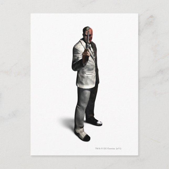 Två-Ansikte Färg Vykort (Framsida)