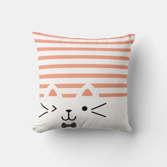 Två ansikten Kattunge Kudde (Framsida)