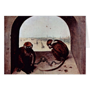 Två apor vid Bruegel D. Ä. Pieter (bäst Hälsningskort