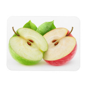 Två äppelhalvor magnet