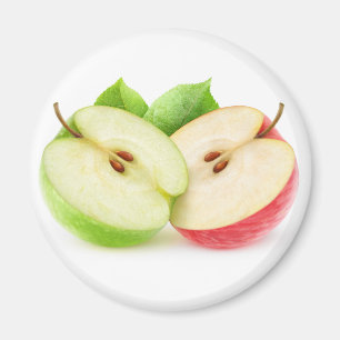 Två äppelhalvor magnet