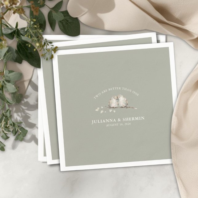 Två är bättre än en  pappersservett (Christian Wedding Napkins)
