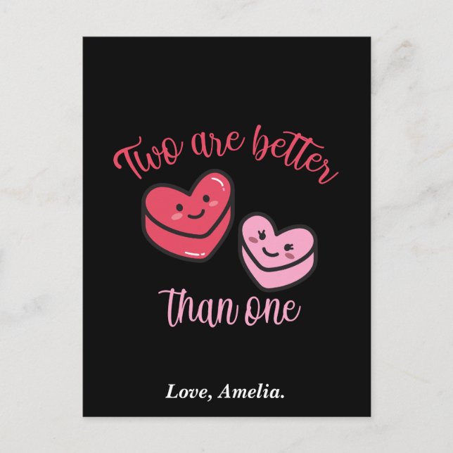 Två är bättre än en Valentine Helg Vykort (Framsida)