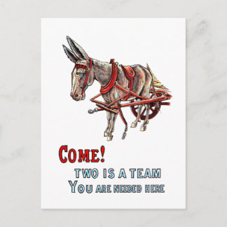 Två är ett team vykort