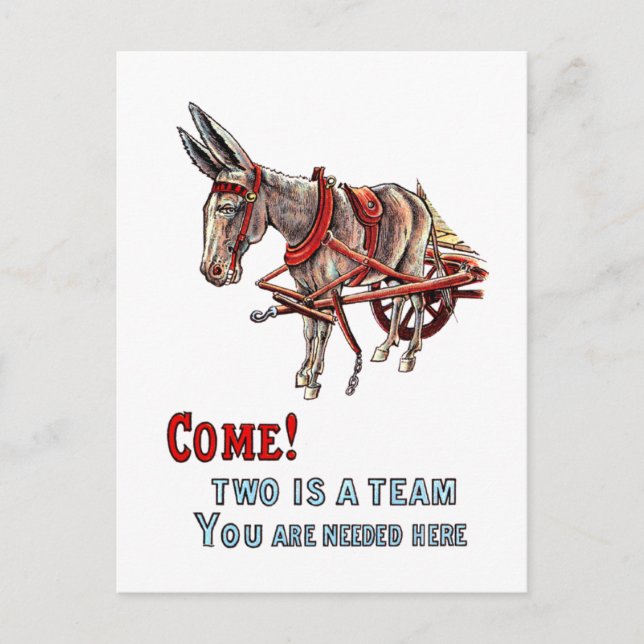 Två är ett team vykort (Framsida)