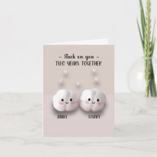 Två år tillsammans 2:a bröllop-årsdagen - bomull kort