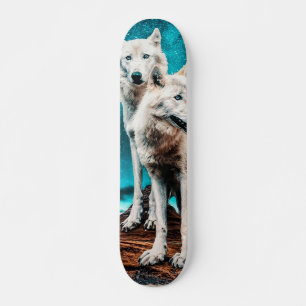 Två arktiska Vargar Mini Skateboard Bräda 18,5 Cm