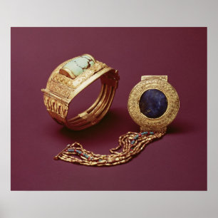 Två armband från Grav i Tutankhamun Poster