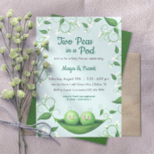 Två ärter i en inbjudan till Twillingar för babysk