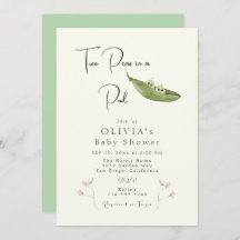 Två ärter i en Pod Baby Shower