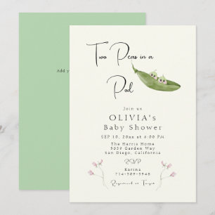 Två ärter i en Pod Baby Shower Inbjudningar