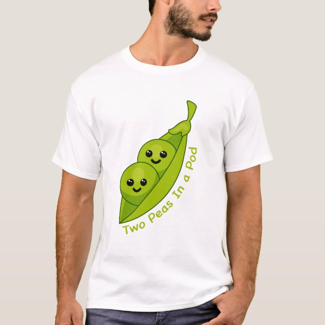 Två ärter i en Pod Cute och Punny T-shirt (Framsida)