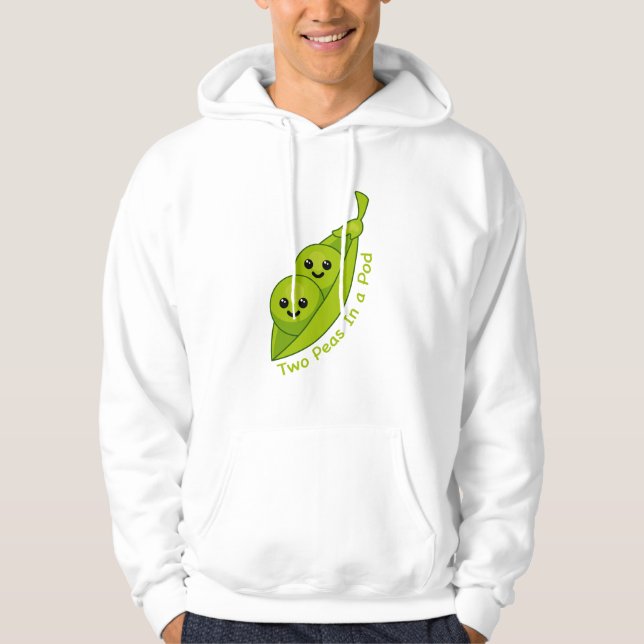 Två ärter i en Pod Cute och Punny T-shirt Hoodie (Framsida)