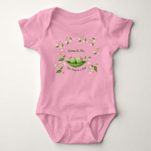 Två ärter i en Pod Girl Twillingars T Shirt