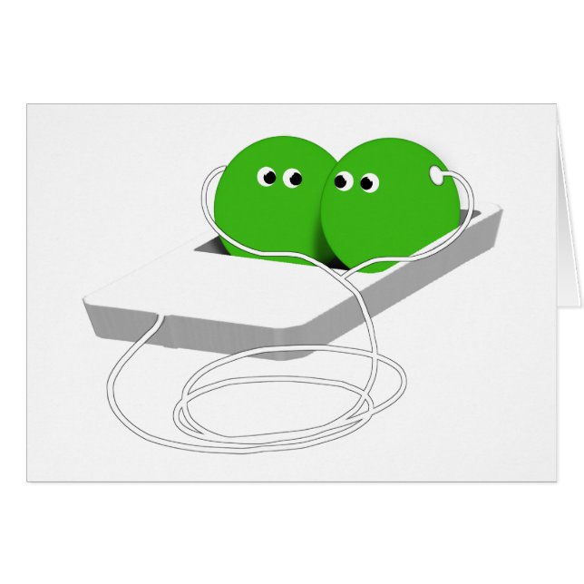 Två ärter i en Pod Hälsningskort (Framsidan Horizontal)