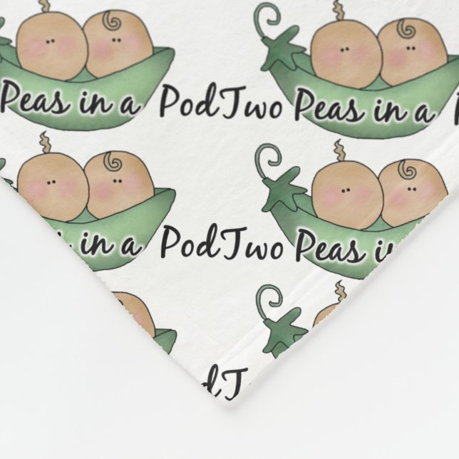 Två ärter i en pod med tvillingfilt fleecefilt (Hörn)