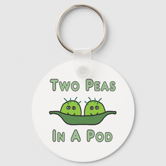 Två ärter i en Pod Nyckelring (Framsida)