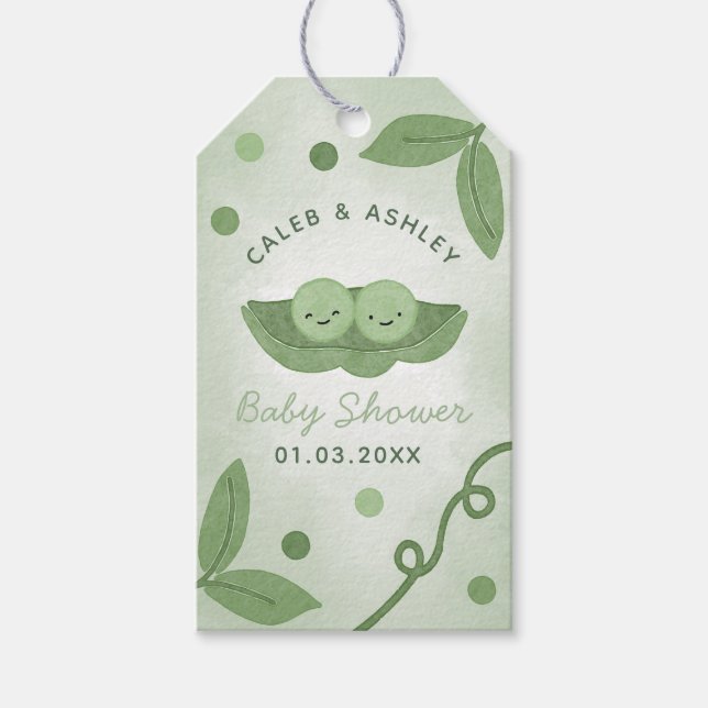 Två ärter i en Pod som föredrar babybabybabykläder Presentetikett (Framsidan)