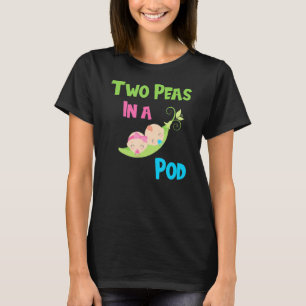 Två ärter i en Pod Spädbarn Fraternal Twin Flicka T Shirt